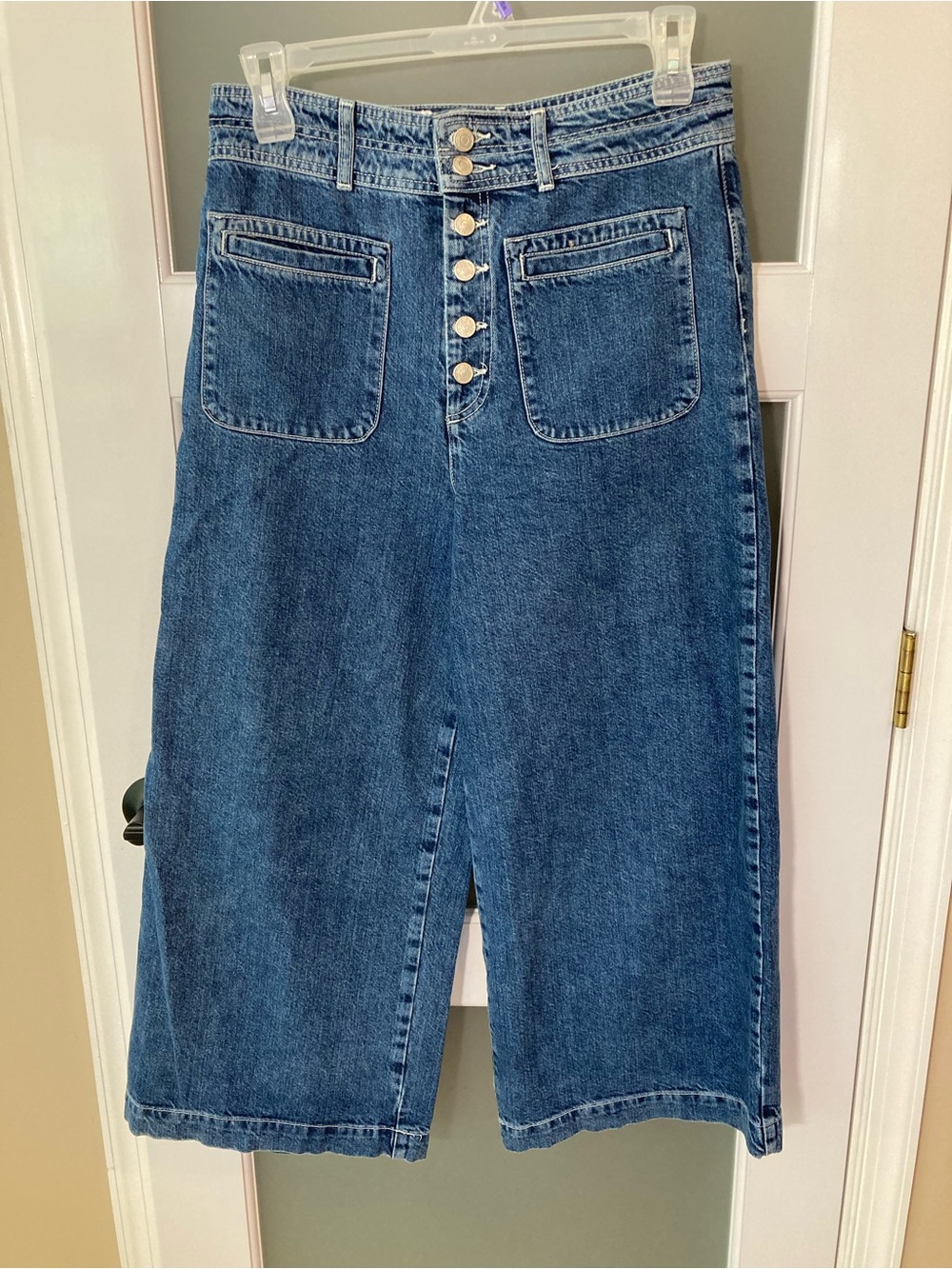 We the Free Colette Wide-Leg Jeans - Button Fly Front/Patch Pockets - 31